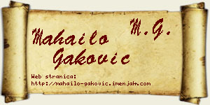 Mahailo Gaković vizit kartica